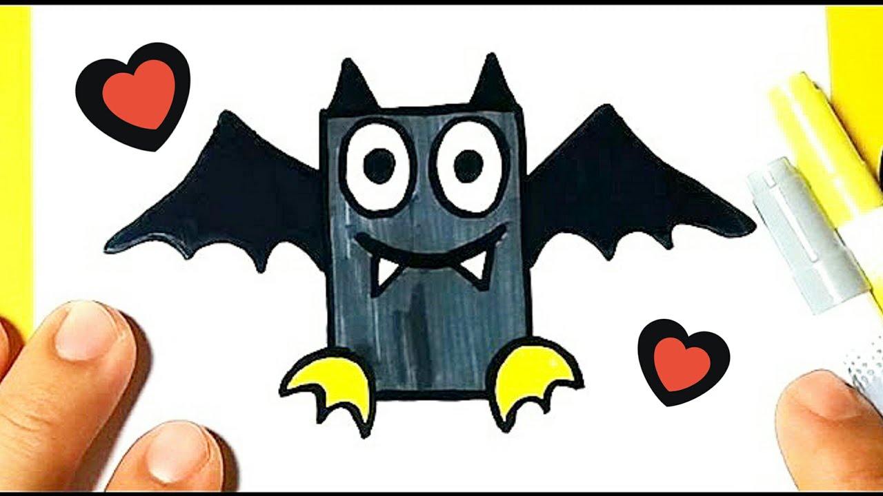 DESENHAR MORCEGO FÁCIL [DESENHOS DE HALLOWEEN] - HOW TO DRAW A BAT EASY [ HALLOWEEN DRAWINGS] 