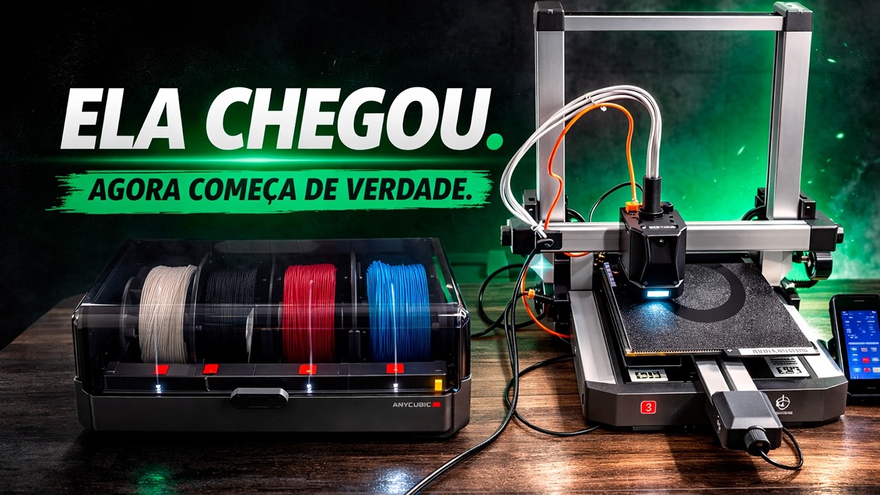 Chegou minha impressora 3D -  Anycubic Kobra 3 V2 (Unboxing e primeira impressão)