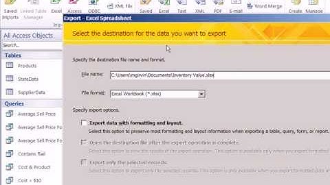 Office 2010 Class #47: Export Data From Access To Excel, PDF or Text File