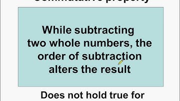 Math - Closure and Commutative Property of Whole Number Subtraction - English