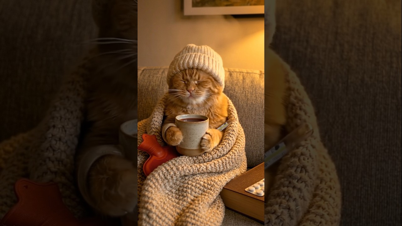 the cat has a cold_котейка простыл.