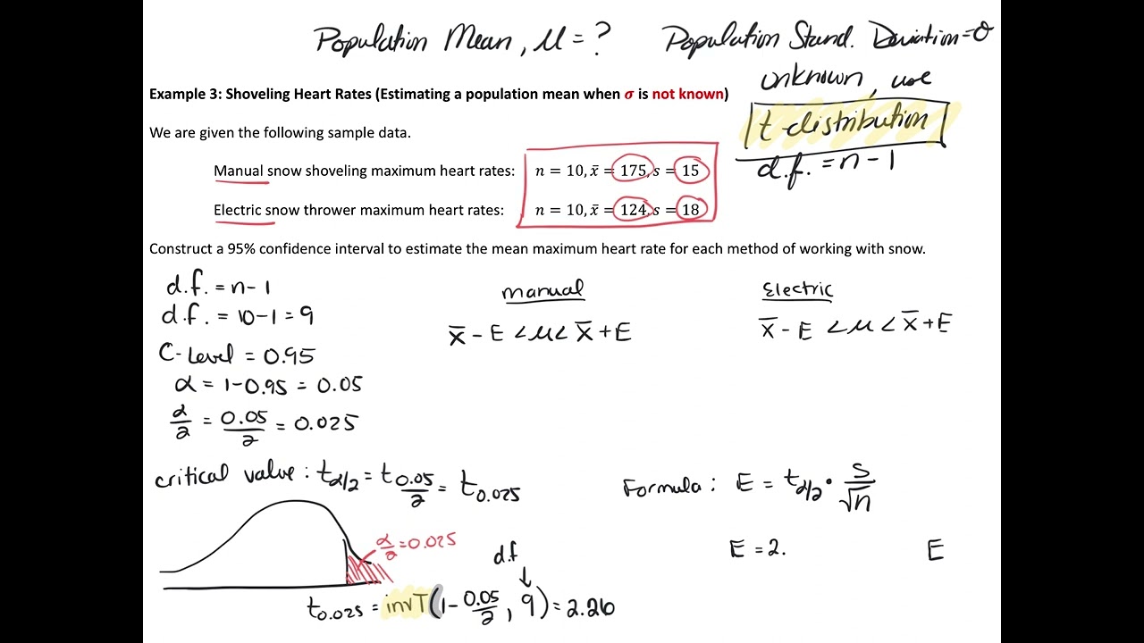 Confidence Intervals for Population Mean, Sigma Unknown - Example 3