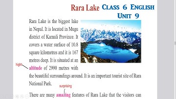 Class 6 English unit 9 with all exercise//Class 6 | English | Unit 9 | Rara Lake