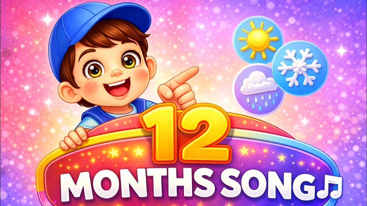 12 Months Name Song 🌈 | Learn Months of the Year 👶🎵| Nursery Rhymes 