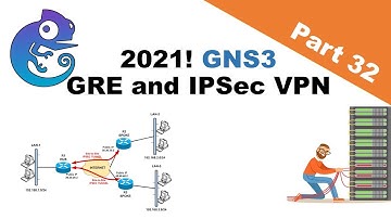 How to configure VPN GRE tunnel with IPsec? | labeveryday part 32 using GNS3 (2021)