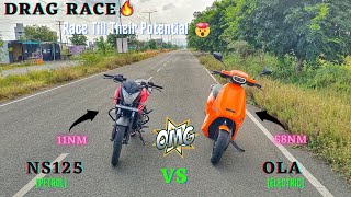 OLA S1 Pro vs NS125 Bs6-Drag Race🔥/Race Till Their Potential💪/Close Calls🤯/Result!?/@tracktwister screenshot 4