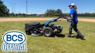 Sports Field Maintenance with BCS TwoWheel Tractors  Part 3: Lawn Mower