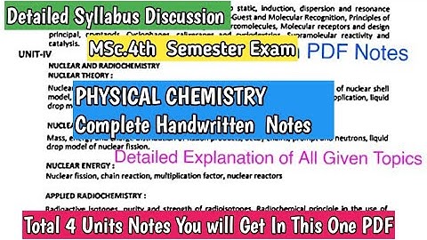 MSc.4th Sem. PHYSICAL CHEMISTRY Complete Handwritten Notes | Detailed Syllabus Discussion,#mscnotes