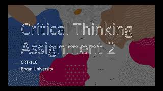 CRT Teaching Video Assignment 2 Concepts