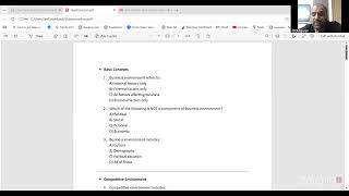 ACCA BT 2026 Chapter 2 Business Environment Practice Questions