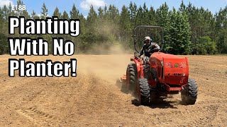 planting beans with a compact tractor and tiller - eagle forage soybeans