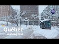  snow storm in quebec city   place dyouville  petit champlain  winter walking tour 2024 u.