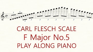 Violin Scale Carl Flesch F Major No.5 Scale System 3 Octave Slow Practice Play Along Piano