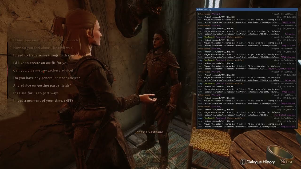 Player Character Gestures 2.1.0 - dialogue animation mod for Skyrim