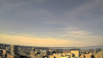 2011 March 31 - Cirrus clouds, contrails, standing waves (Northwest view)