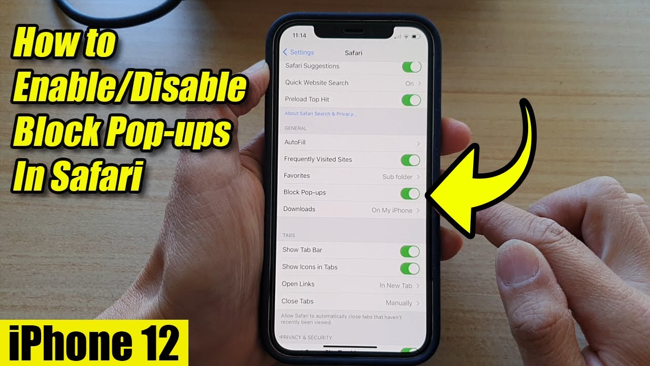 iPhone 12 How to Enable/Disable Block Popups In Safari YouTube