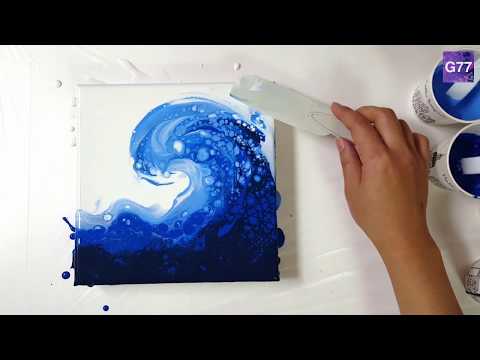 (40)Acrylic Pouring_Wave_Designer Gemma77_Please Subscribe and Share.