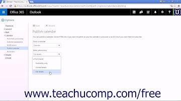 Outlook Web App Tutorial Publishing Calendars 2015 Microsoft Training