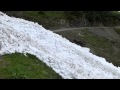 Incredible snow melting "snow river" | Höttinger Alm