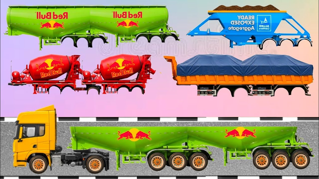 Угадайте правильное изображение длиннобазного грузовика! Грузовик с песком, бетономешалка, автовоз,