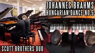 BRAHMS - HUNGARIAN DANCE NO.5 - PIANO DUET - SCOTT BROTHERS DUO