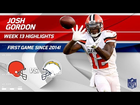 Josh Gordon Highlights, First Game Since 2014! | Browns vs. Chargers | Wk 13 Player Highlights