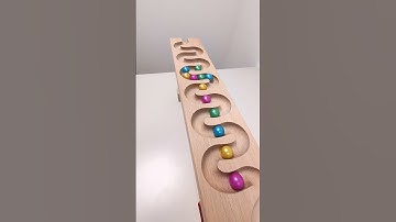 marble Run Race ASMR #74 Wooden Wave Course Colorful Marbles   #marblerun #marblerunrace #asmr