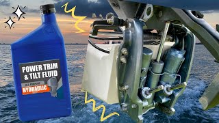 How to add or refill your Trim and tilt fluid on an outboard.