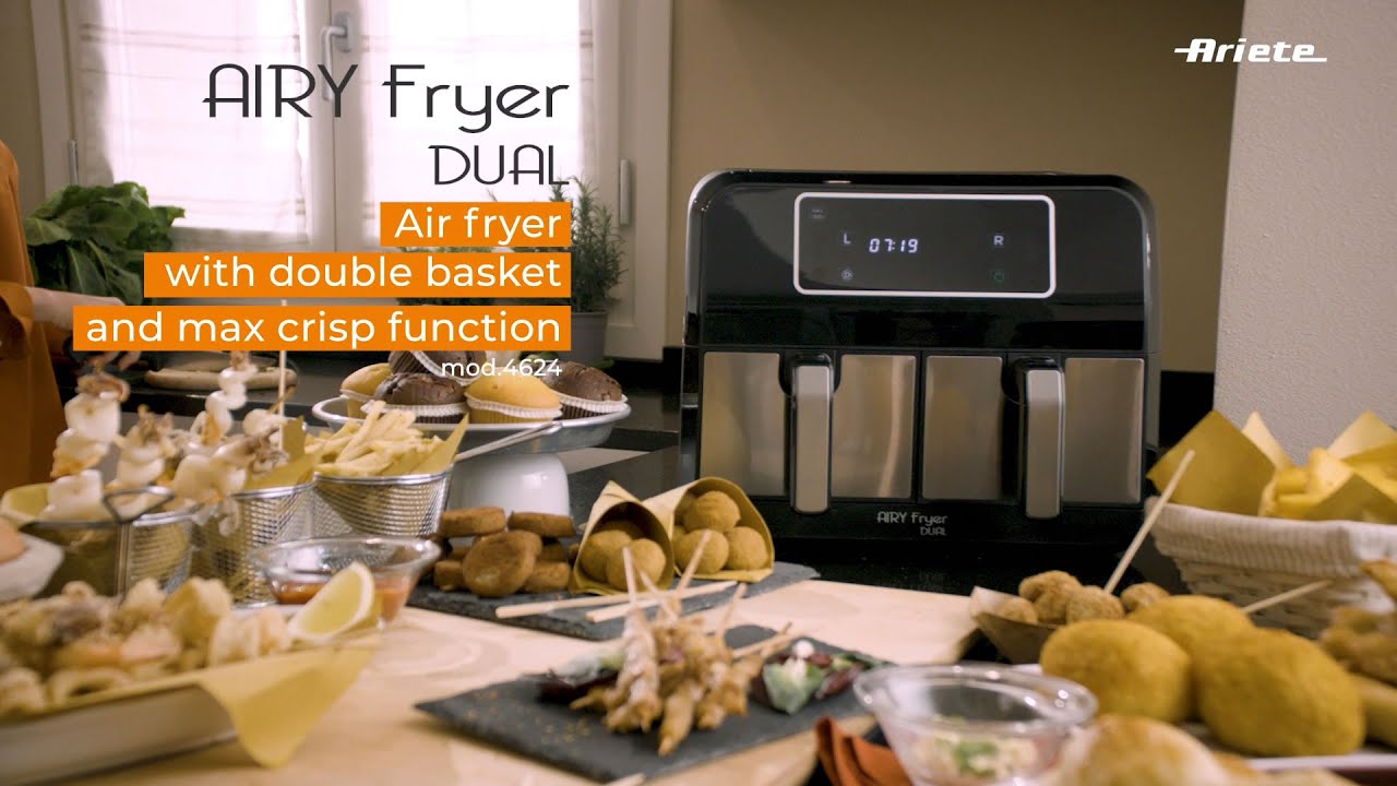 Ariete Dual Air Fryer 9L ,2100W, Stainless Steel