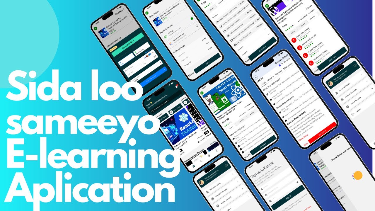 Sida Loogu Sameyo Application Dhamaystiran oo E-Learning app | Somalia