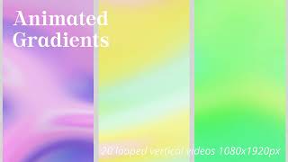 Looped Animated Gradients - Pastel colors video backgrounds set | CreativeMarket product OVERVIEW