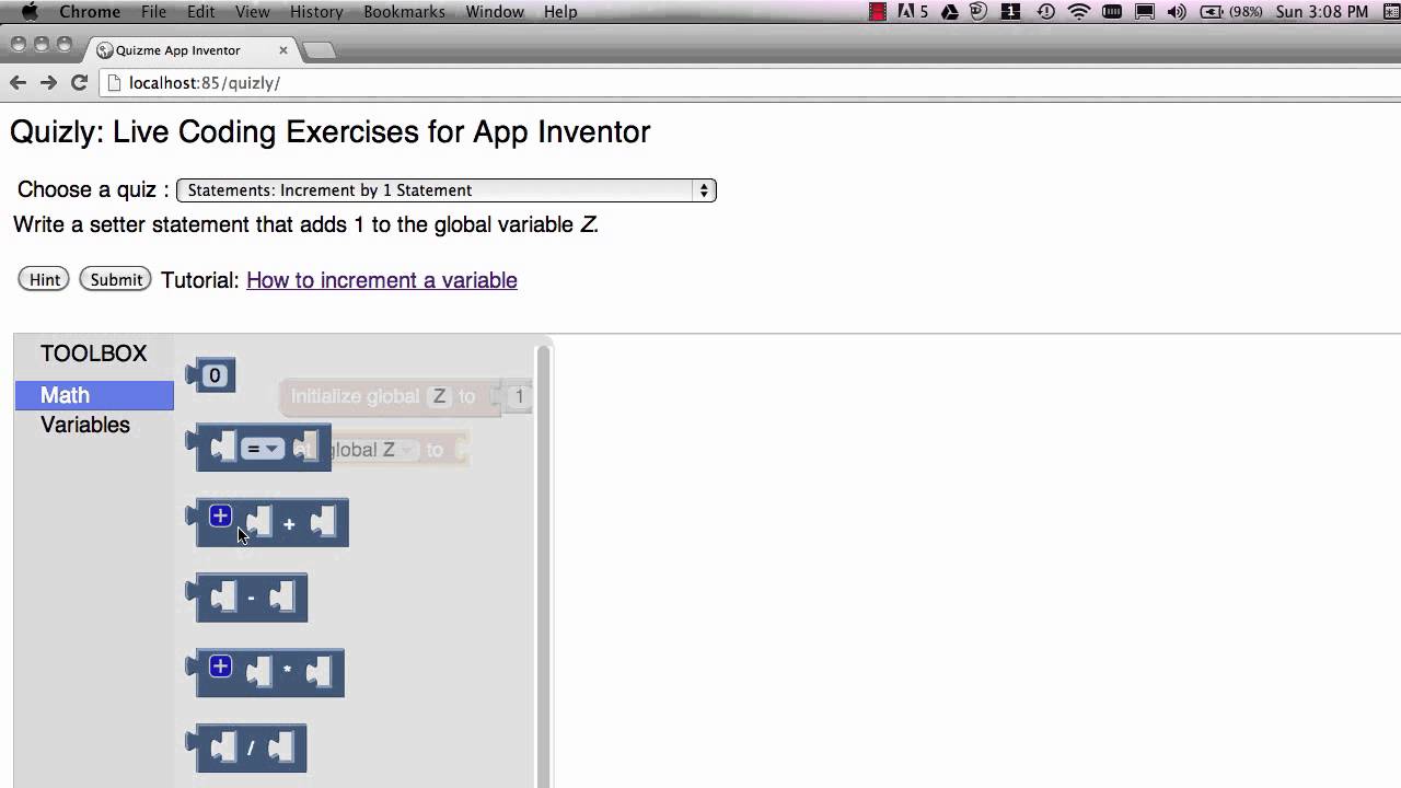 App Inventor: Increment a Global