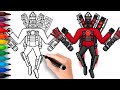 How to draw new upgraded titan speakerman full power  skibidi toilet  easy step by step drawing