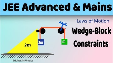 5) wedge pulley constraint | NLM | In the system shown, the blocks A, B and C are of equal mass,