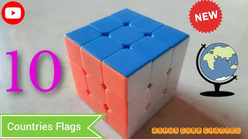 10 Countries Flags On Rubiks Cube | #cube | #flag | #ashuscubechannel | Part 1