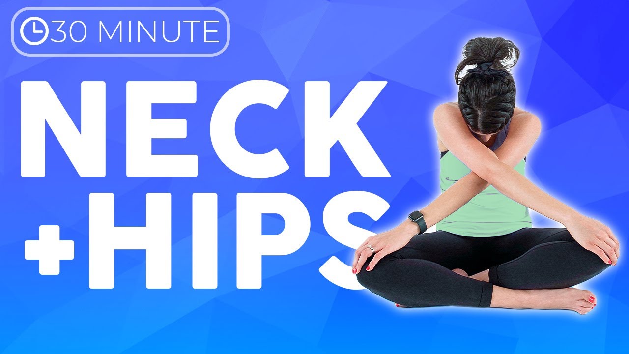 ⁣30 min Yoga Stretch to UNWIND Tight Neck & Hips | Sarah Beth Yoga