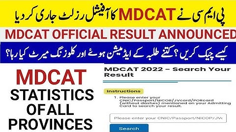 MDCAT Official Result announced::How to check Official MDCAT Result 2022?