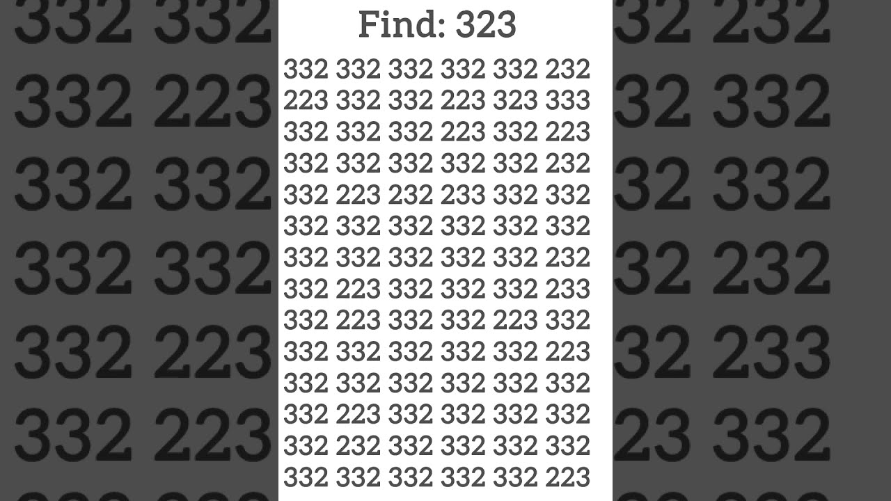 True IQ Test Spot 323 In Under 10 Sec Iq Riddle Iqtest Gkquiz Puzzlesolving Puzzletime 10k