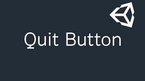 Quit Button Using in Unity. (Part-39)