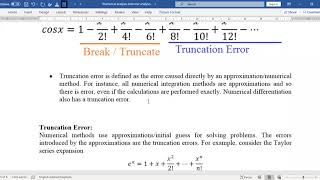 Truncation Error and Round off Error