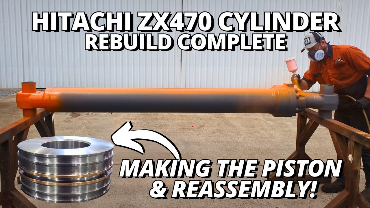 Making the Piston & Reassembly! | Hitachi ZX470 Cylinder Rebuild