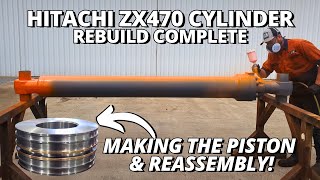 Making the Piston & Reassembly! | Hitachi ZX470 Cylinder Rebuild | Part 3