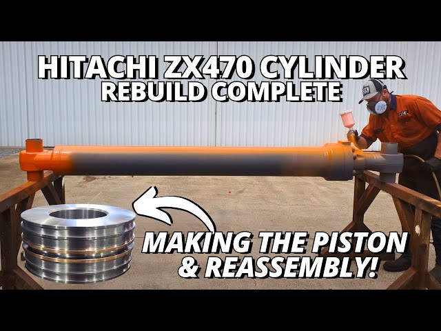 Making the Piston & Reassembly! | Hitachi ZX470 Cylinder Rebuild | Part 3 class=