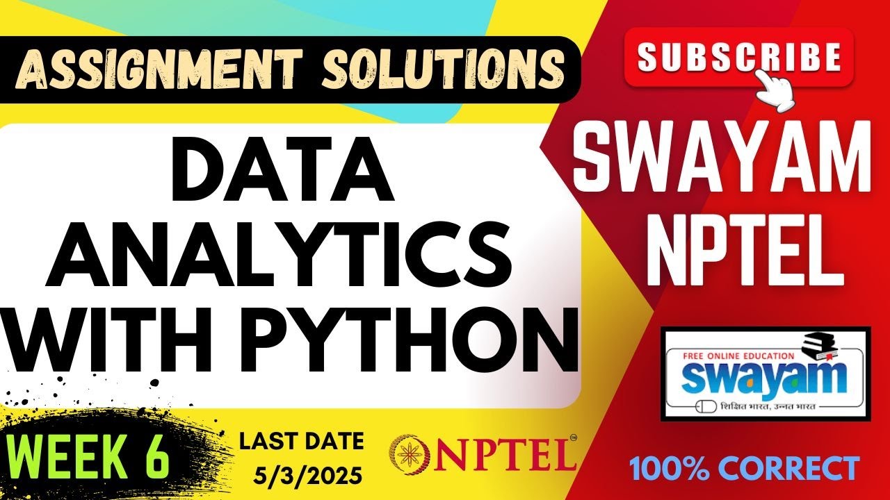 Data Analytics with Python Week 6 Assignment Solutions | SWAYAM NPTEL | SUBSCRIBE