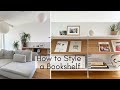 How to Style a String Bookshelf | Using What You Own Styling (No Shopping) |  2021