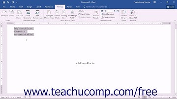 Word 2016 Tutorial Mail Merge Microsoft Training