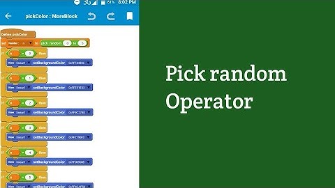 Using pick random operator in Sketchware project.