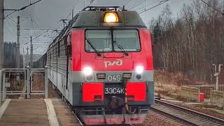 Неприветливый. Электровоз (Дончак) 3ЭС4К-045 с грузовым поездом на о.п. Шевелёво