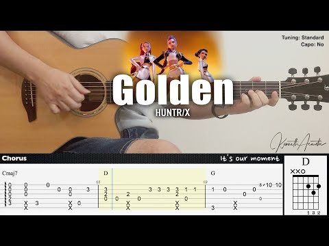Golden HUNTR X KPop Demon Hunters OST Fingerstyle Guitar TAB Chords Lyrics