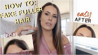 HOW TO MAKE YOUR HAIR LOOK THICKER! | quick fix for thinning hair